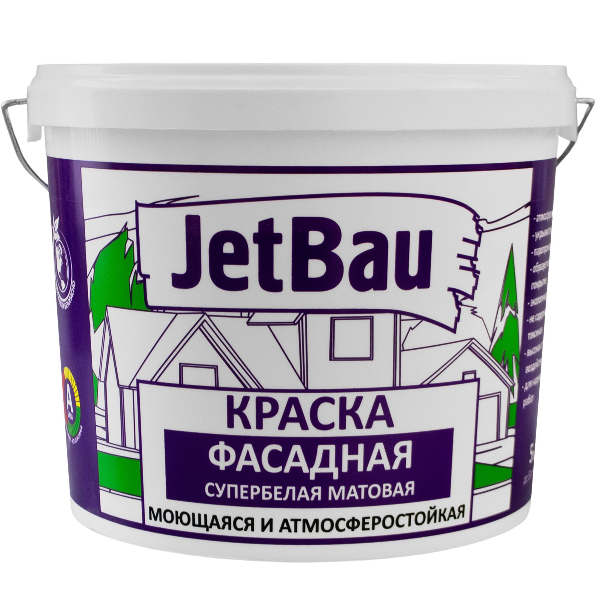Краска фасадная акриловая JetBau 5 л/7 кг