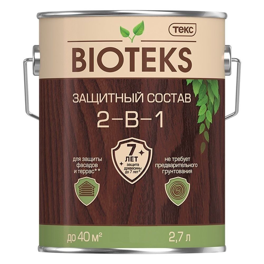 Защитный Состав 2-в-1 Bioteks мореный дуб 2,7 л