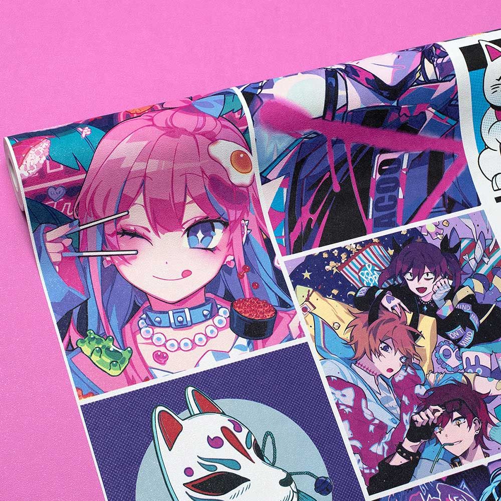 Обои Ateliero Anime 88191-10 фиолетовые детские 1,06х10 м