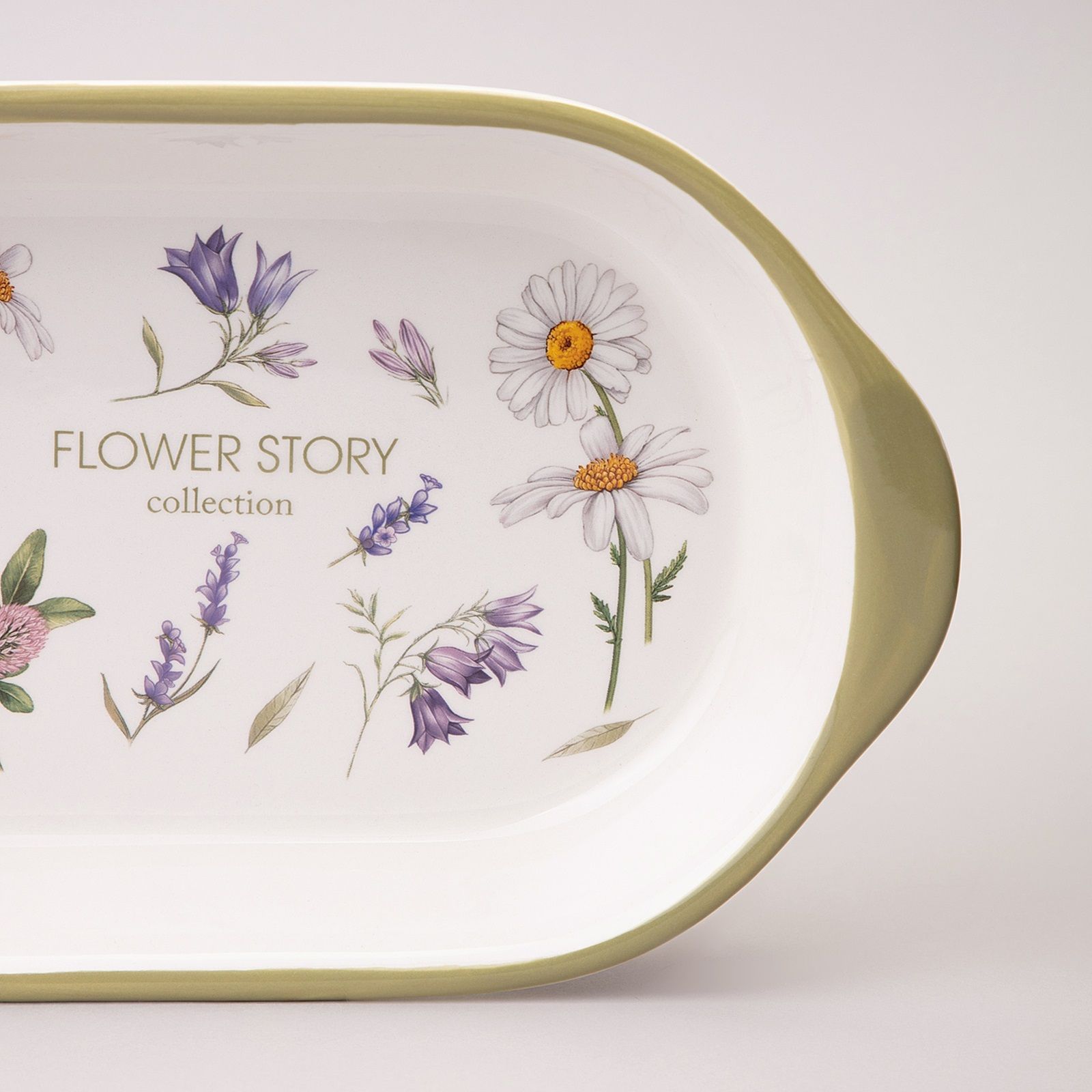 Блюдо-шубница Agness Flower story 28х17,5х4,5 см керамика