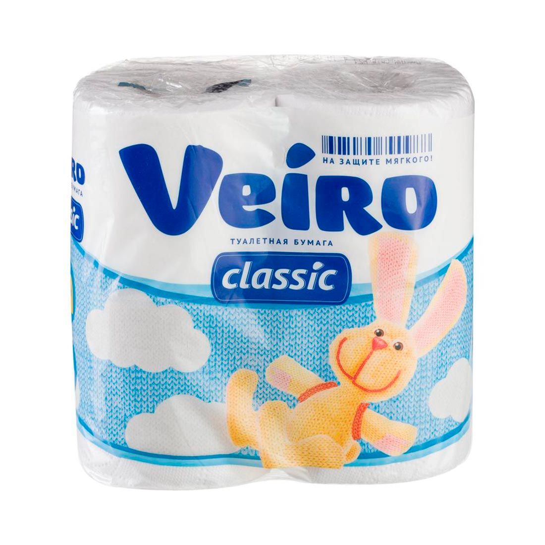 Туалетная бумага Veiro Classic 2-слойная белая 4 рулона