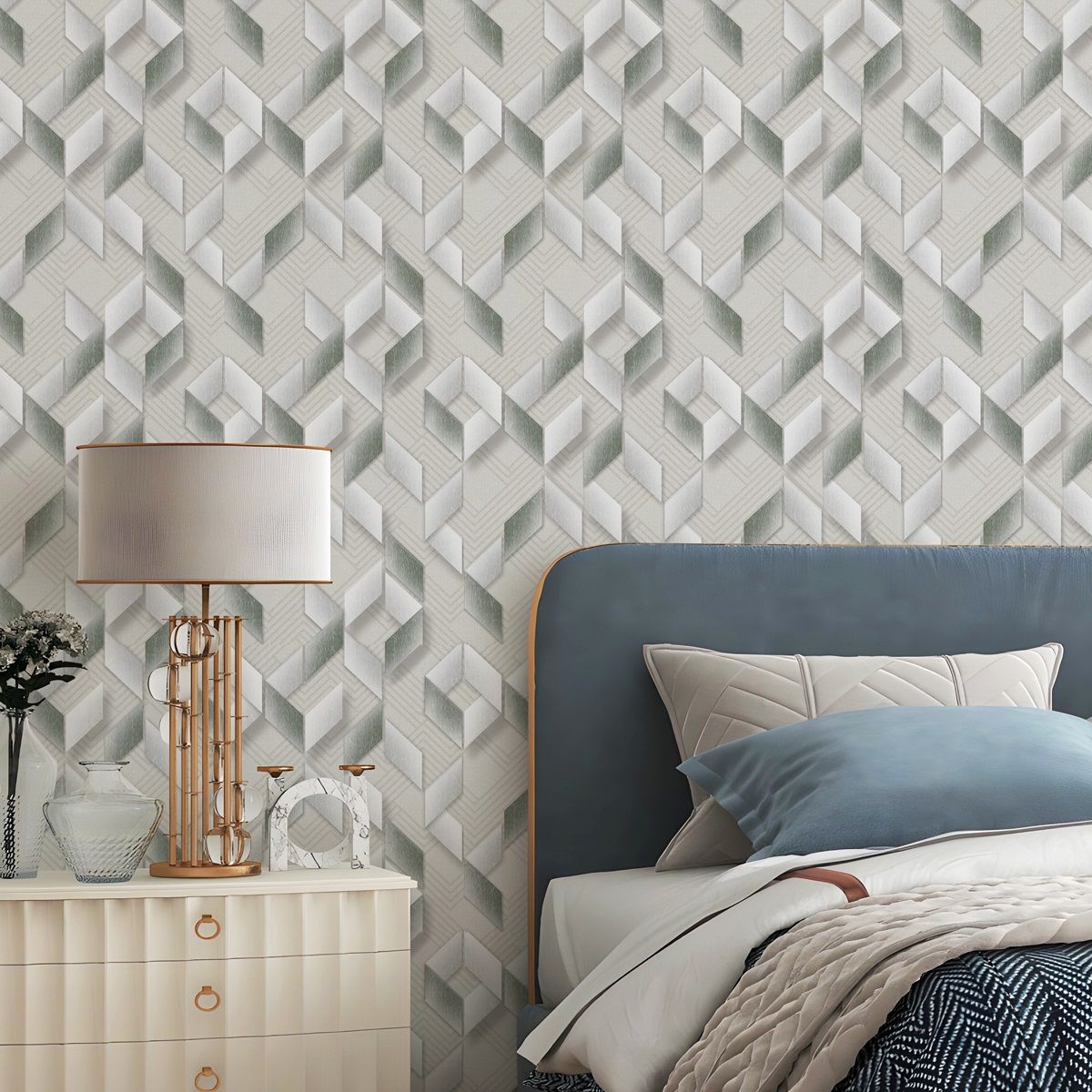 Обои Green Walls Newstyle С40 4150 04 зеленые геометрия 1,06х10,05 м