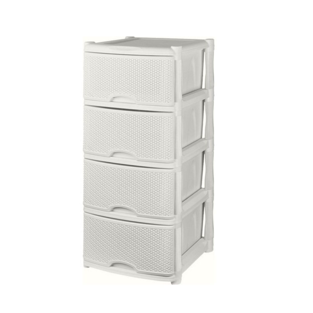 Комод Keeplex Rattan 480х945х410 мм 4 ящика белое облако пластик