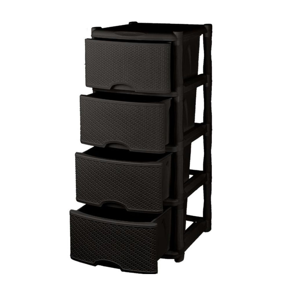 Комод Keeplex Rattan 480х945х410 мм 4 ящика темный каштан пластик