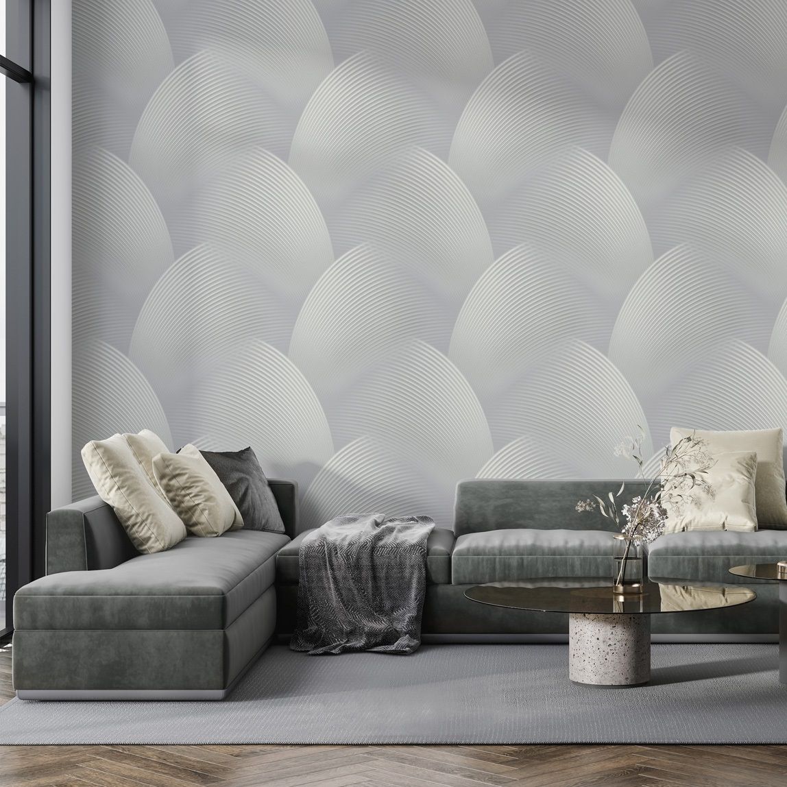 Обои WallSecret Singapur 9081-23 серые абстракция 3D 1,06х10,05 м