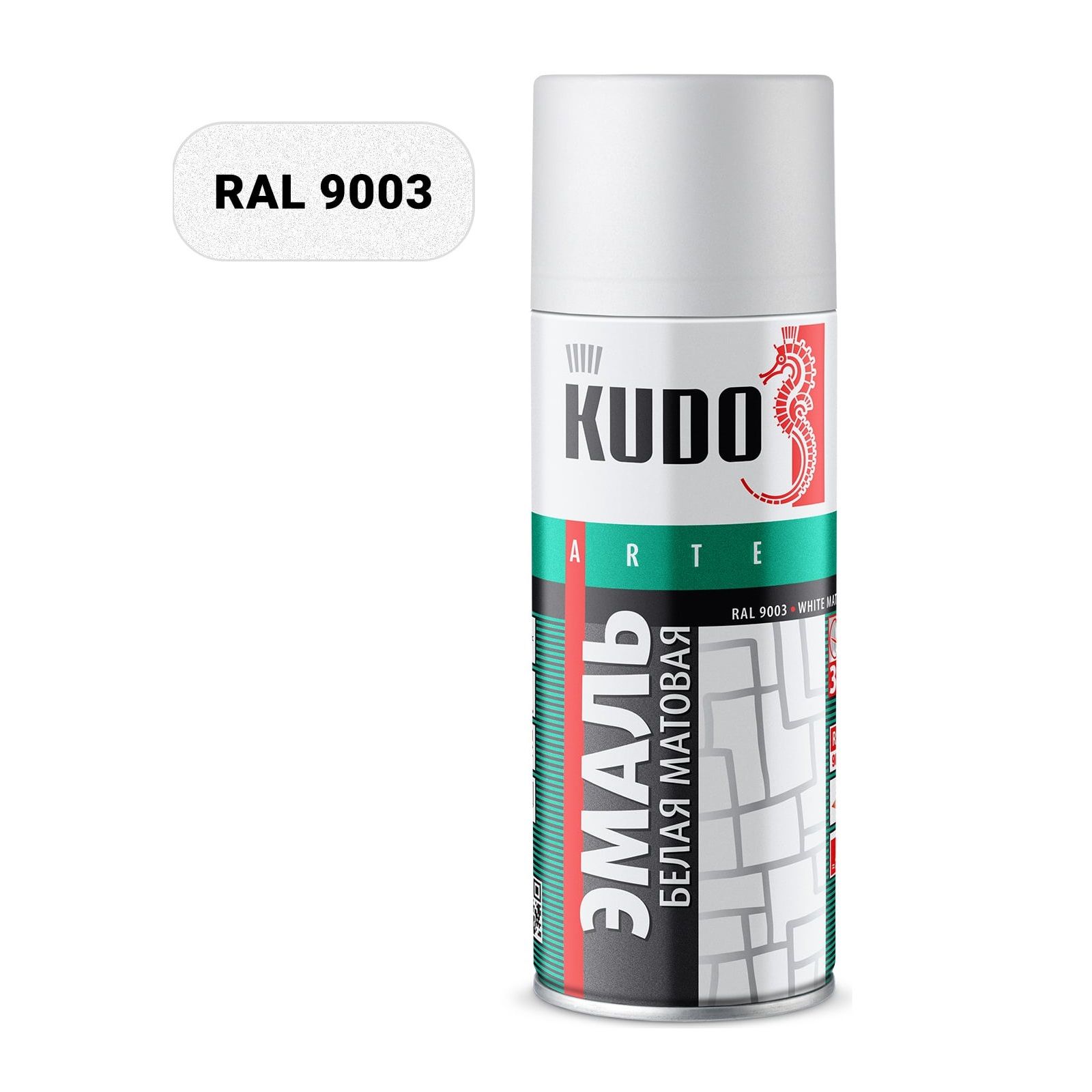АЭРОЗОЛЬ KUDO эмаль белая мат. 520мл (12)