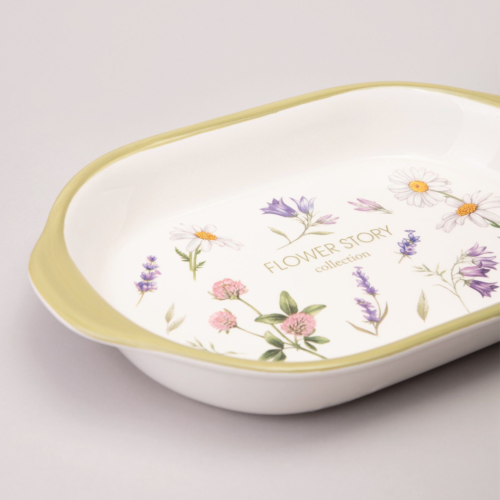 Блюдо-шубница Agness Flower story 28х17,5х4,5 см керамика