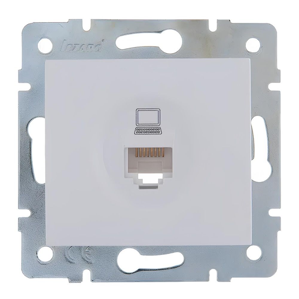 Механизм розетки компьютерн. 1-м СП KARINA RJ45 бел. LEZARD 707-0288-139