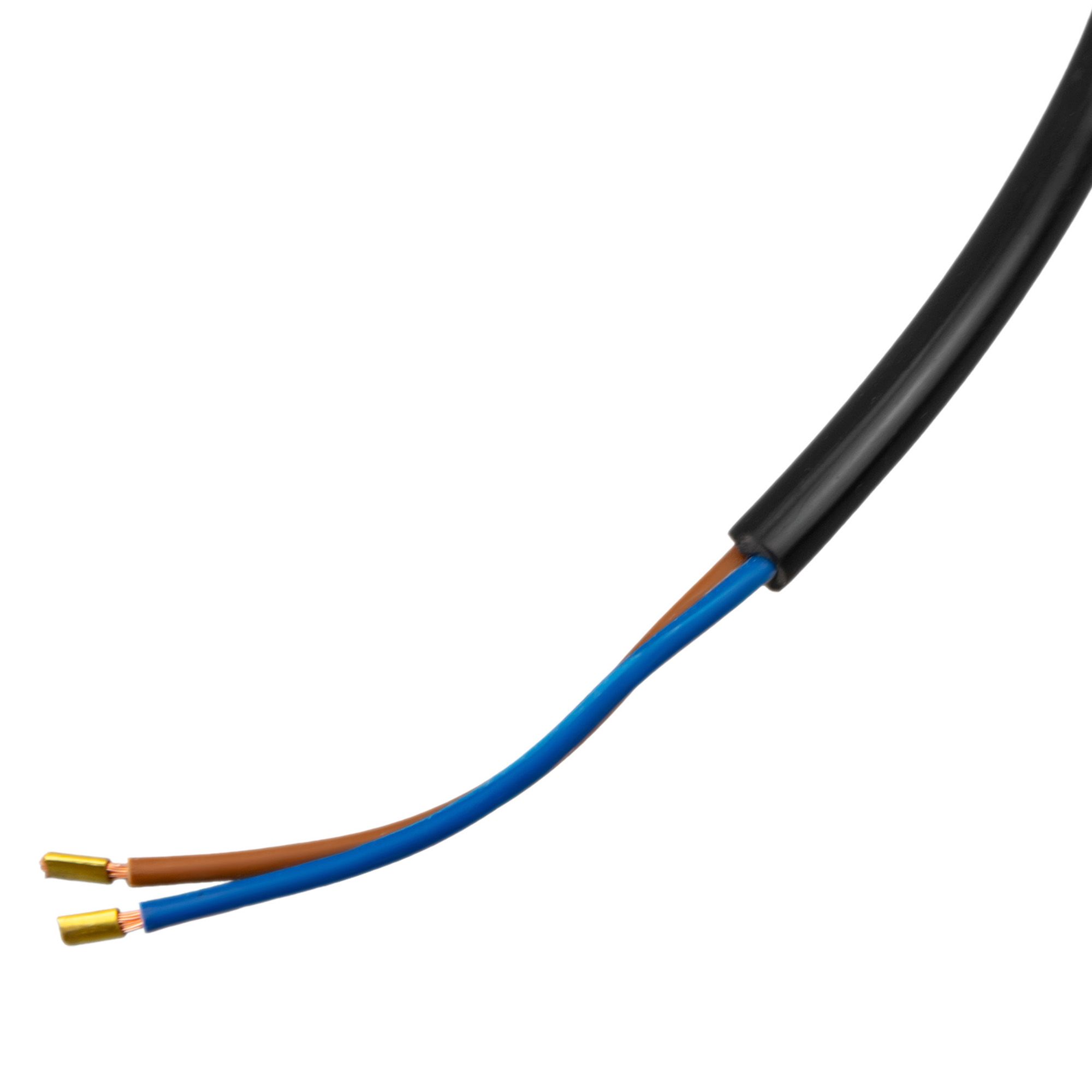 Шнур сетевой черный  с вилкой без з/к LUX V2 ПВС 2x0.75  5м