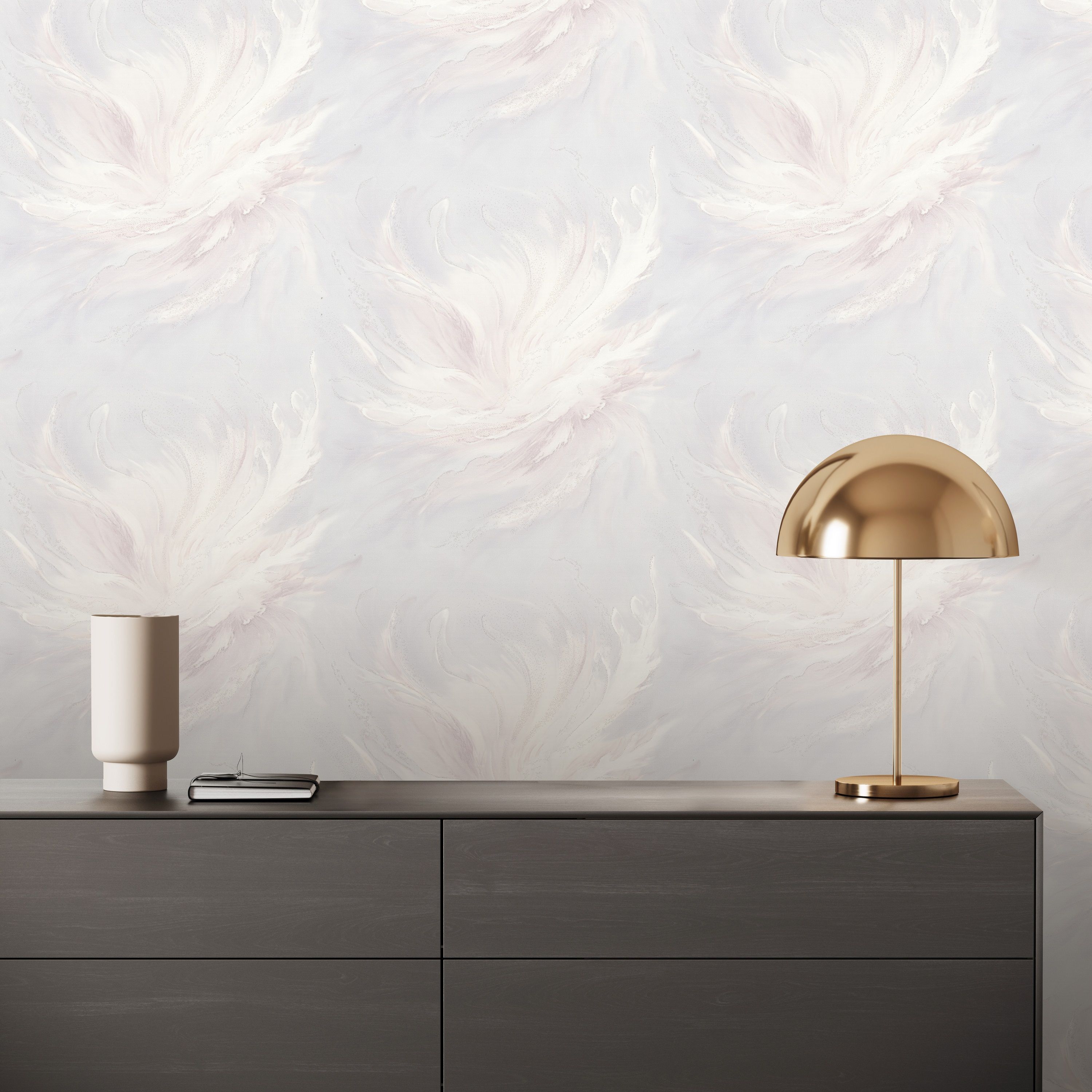 Обои Euro Decor Floravento 7324-24 серые абстракция 1,06х10,05 м