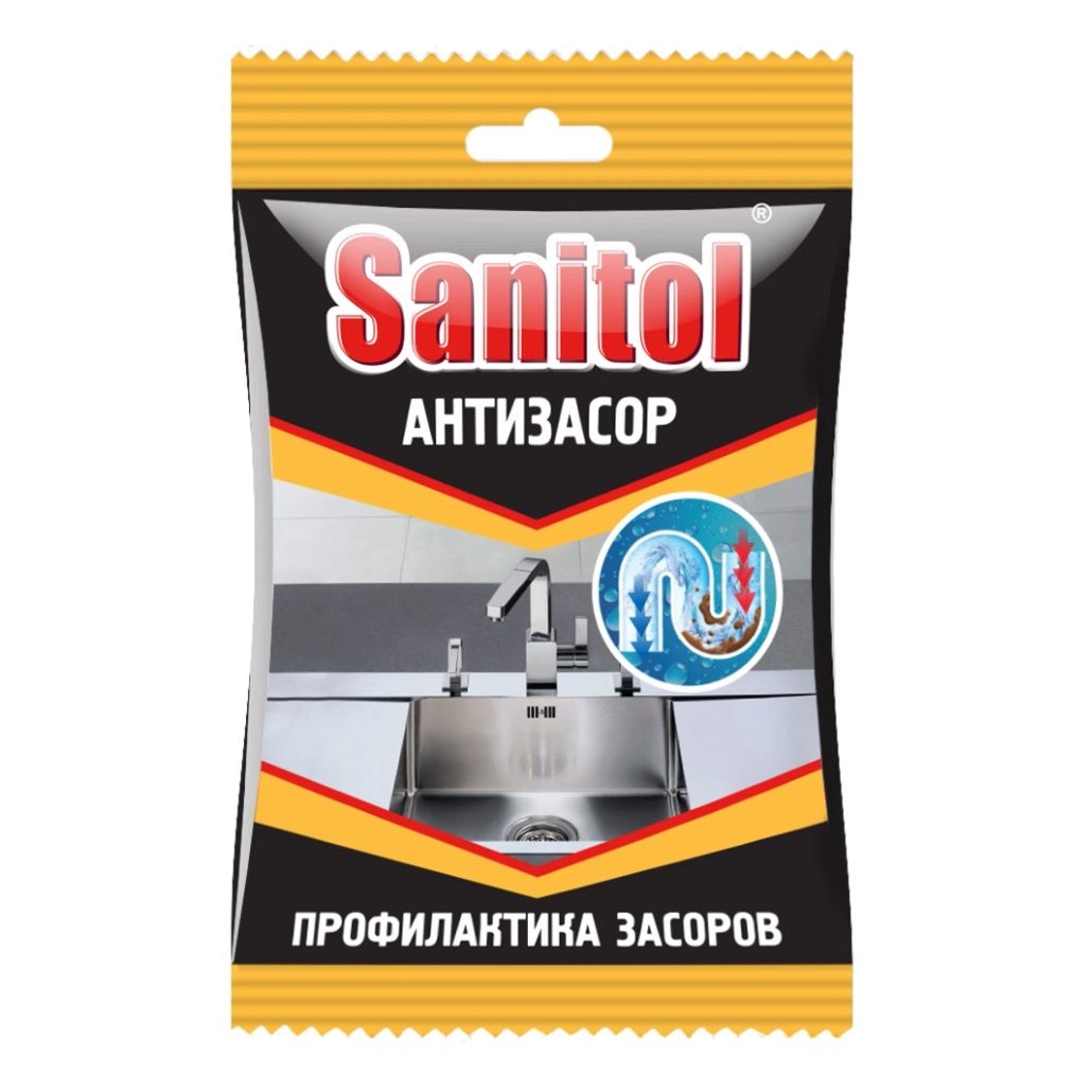 Средство для прочистки труб Sanitol Антизасор 90 г