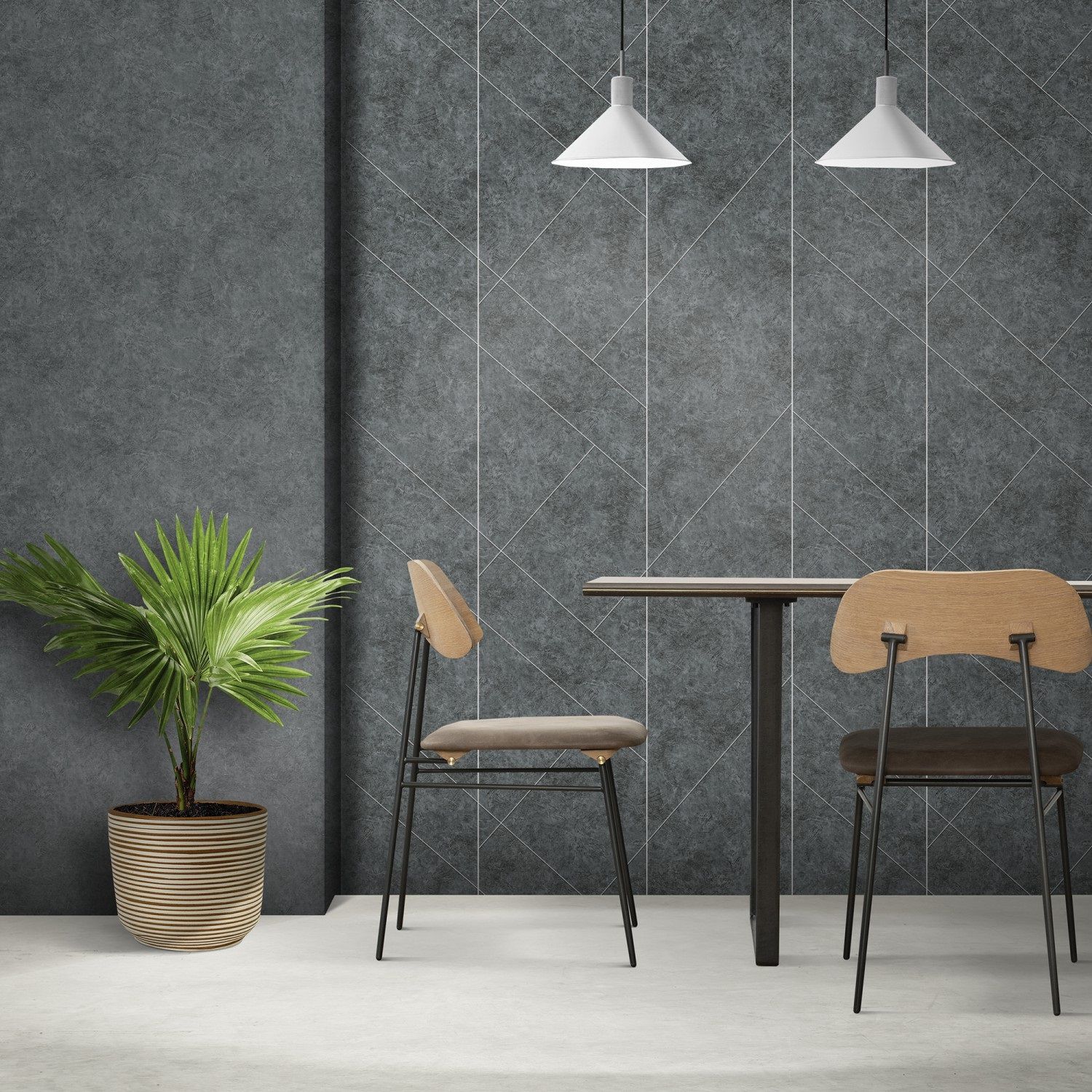 Обои Profi Deco Maison 60845-06 черные геометрия 1,06х10 м