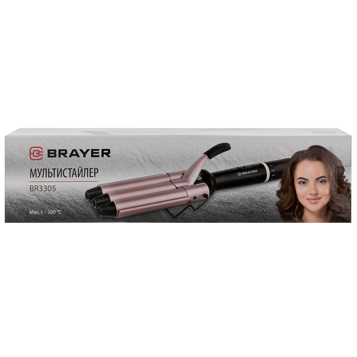 Мультистайлер Brayer волны PTC Heating темп 100-200 автоотключ шнур 1,8 м 3305BR