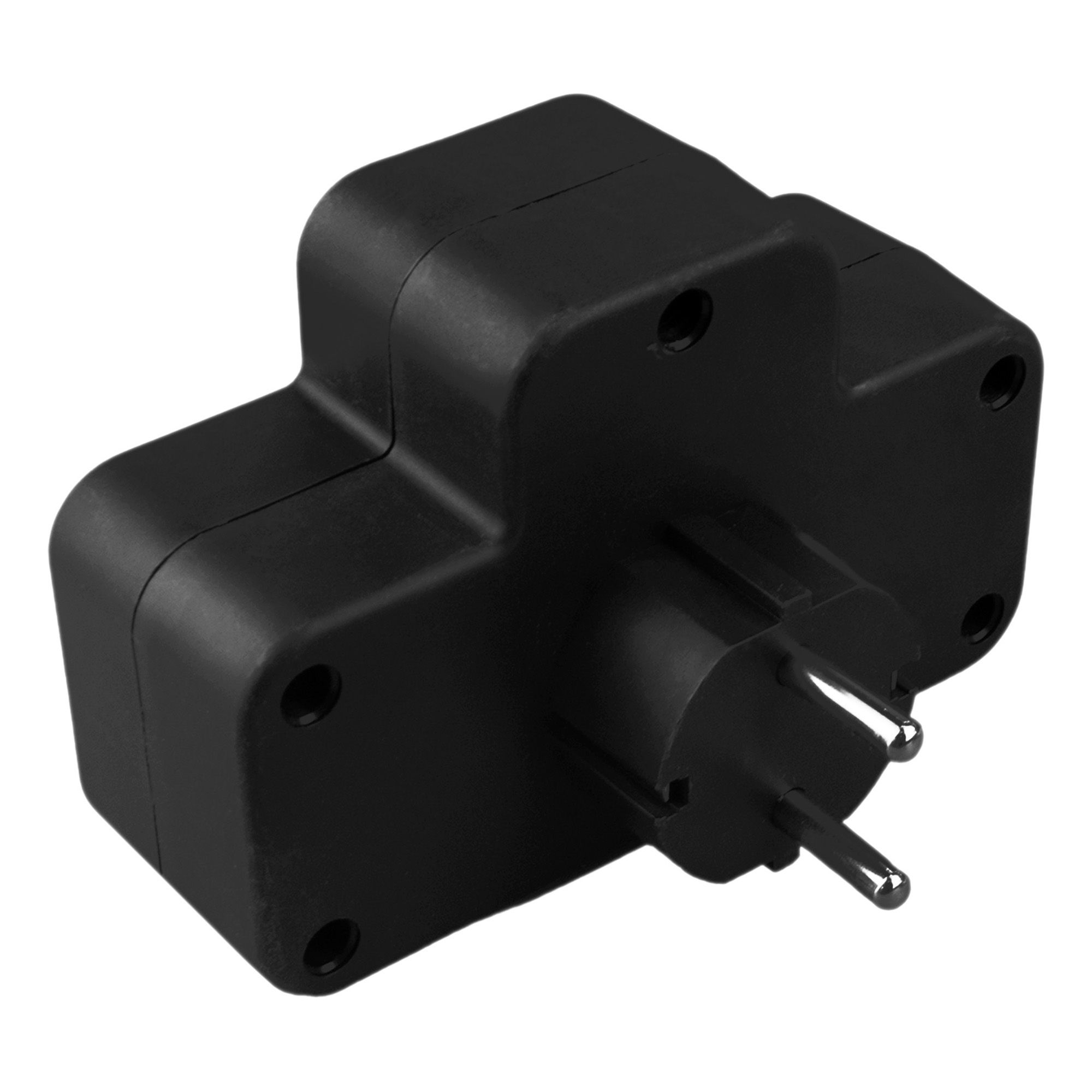 Разветвитель сетевой 2 гнезда Uniel S-GES2-16PB BLACK с выключателем с/з 16А 3500Вт черный