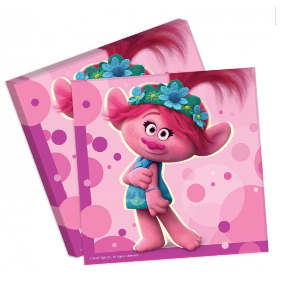 Салфетки бумажные Trolls 33х33 см 3-х слойные 20 шт