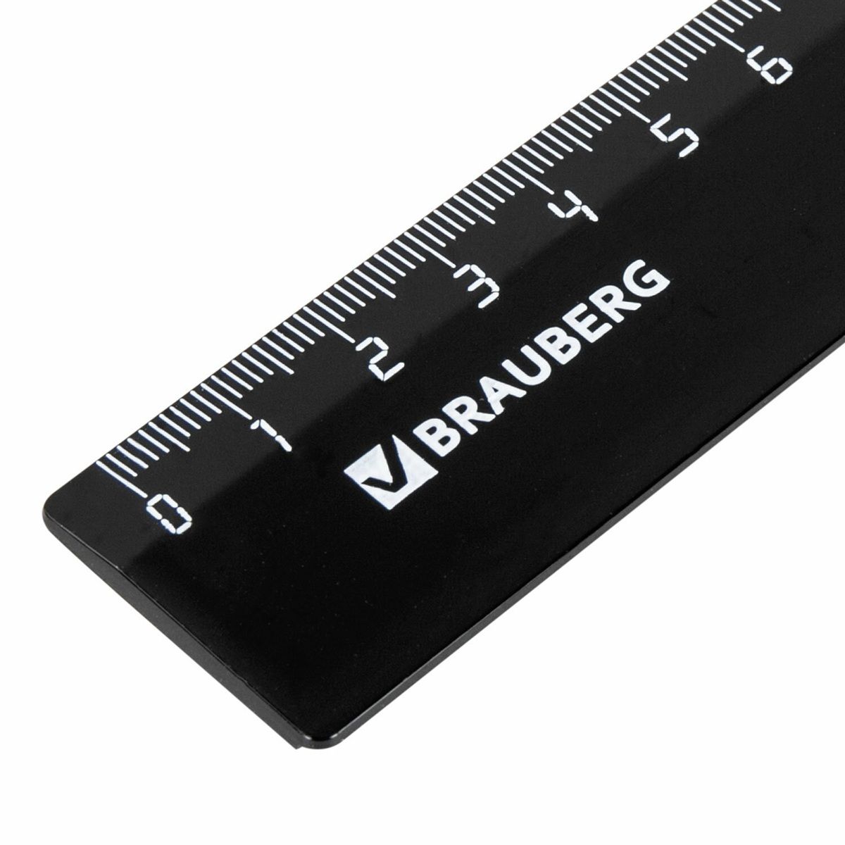Линейка BRAUBERG 30см пластик черная