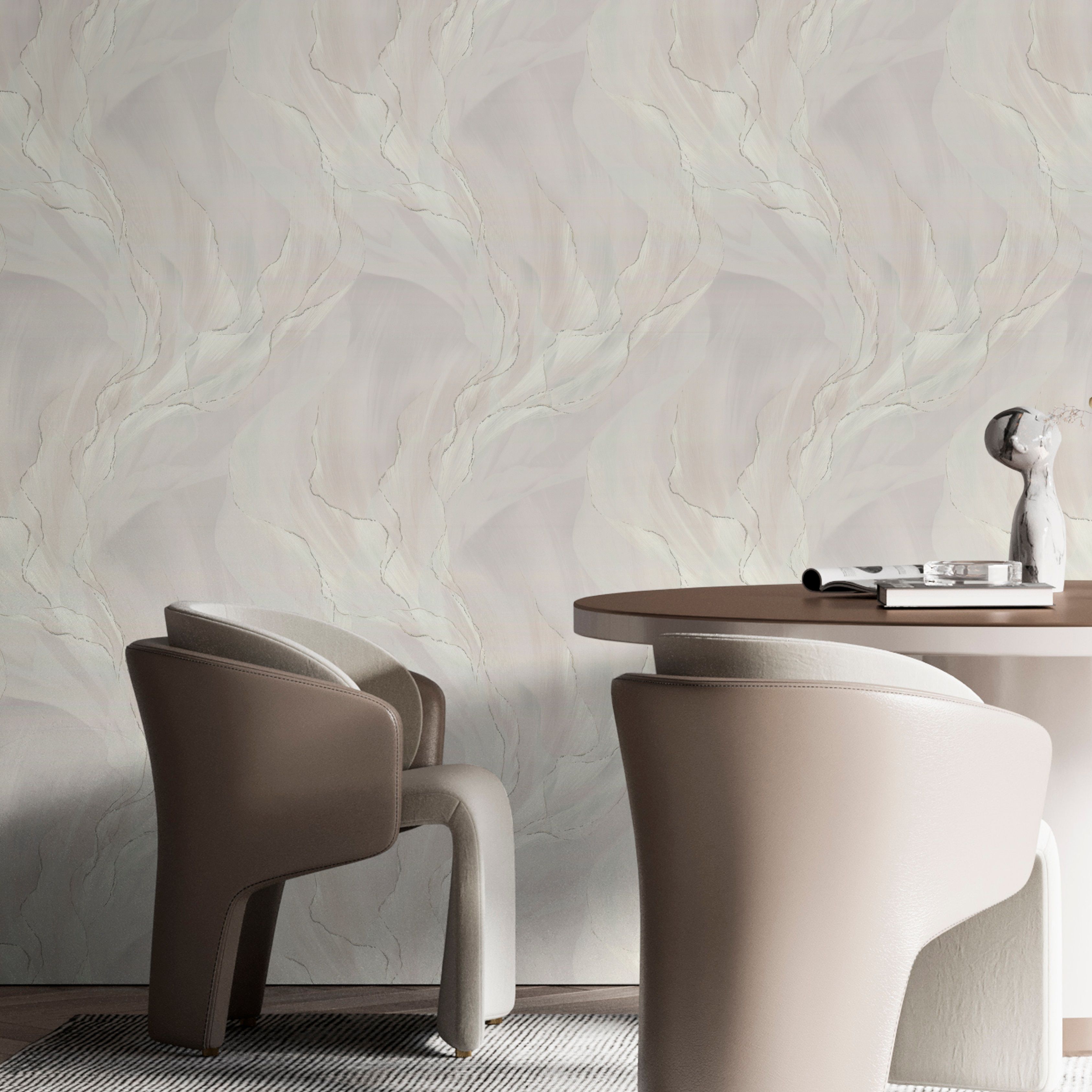 Обои OVK Design Идиллия 11318-02 мятные абстракция 1,06х10 м