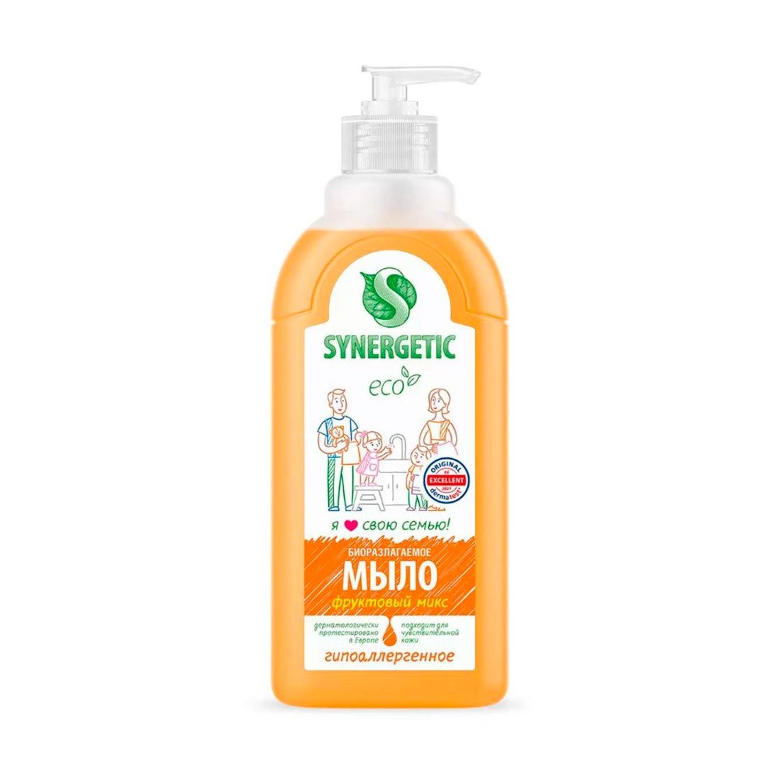 Мыло жидкое Synergetic биоразлагаемое Фруктовый микс 0,5л