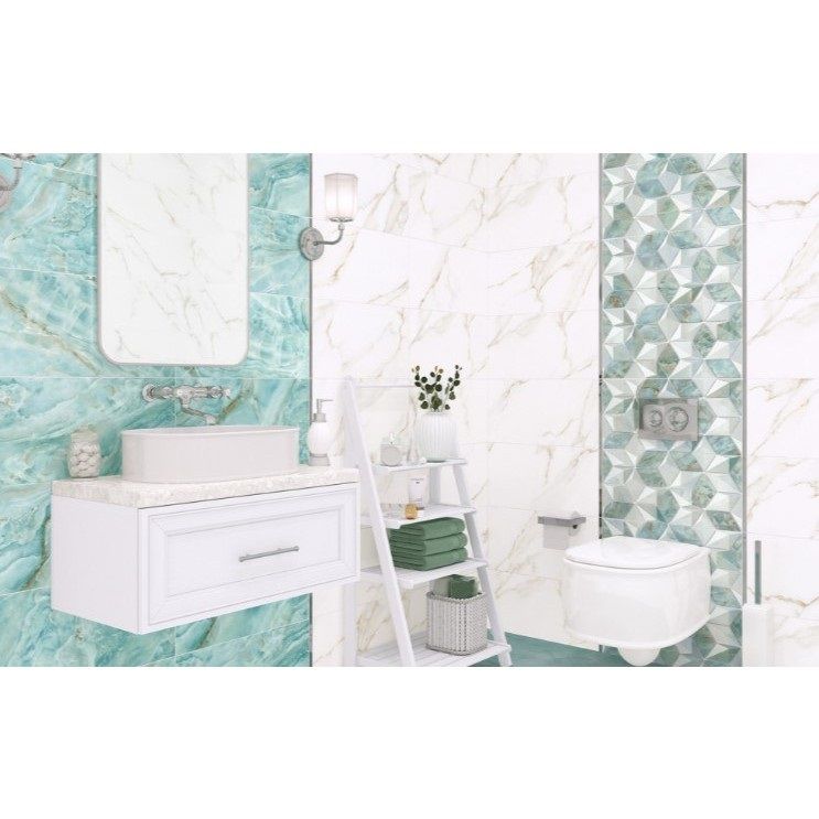 Плитка настенная Alma Ceramica Nevada TWU09NVD606 24,9х50 см 7,5 мм зеленая 1,494/80,676 м2