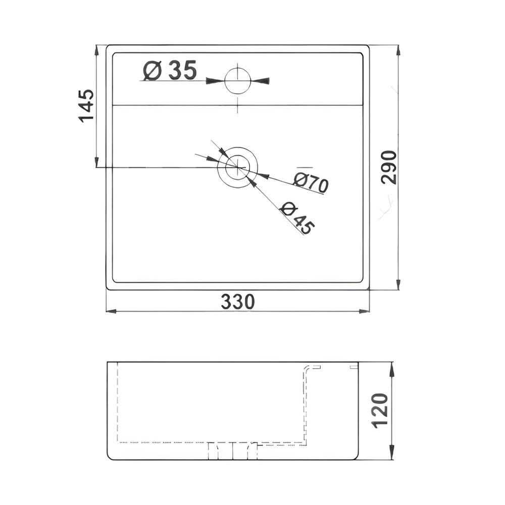 Раковина накладная Melana MLN-7440A 350х310х140 мм