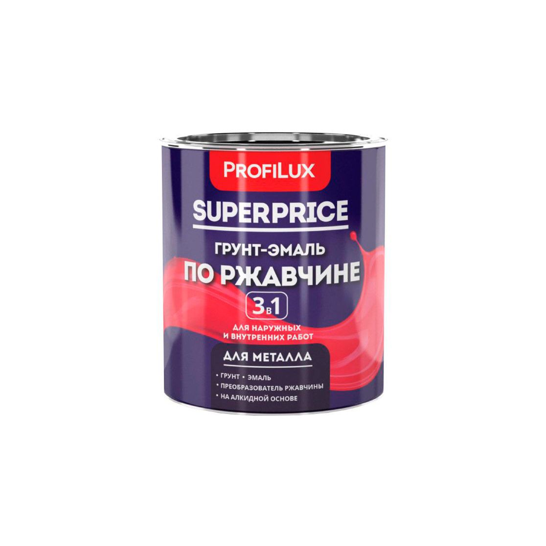 Грунт-эмаль SUPERPRICE  3в1 коричневая 1,9кг