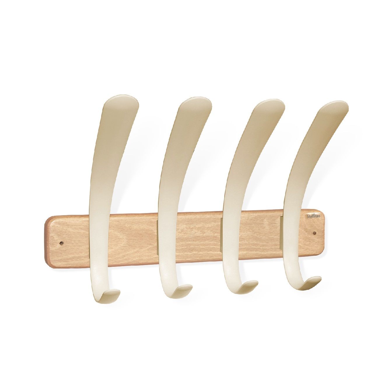 Вешалка настенная 4 крючка Sheffilton SHT-WH22 42,4x16,3x26,8 см дерево/пластик прозр лак/ваниль