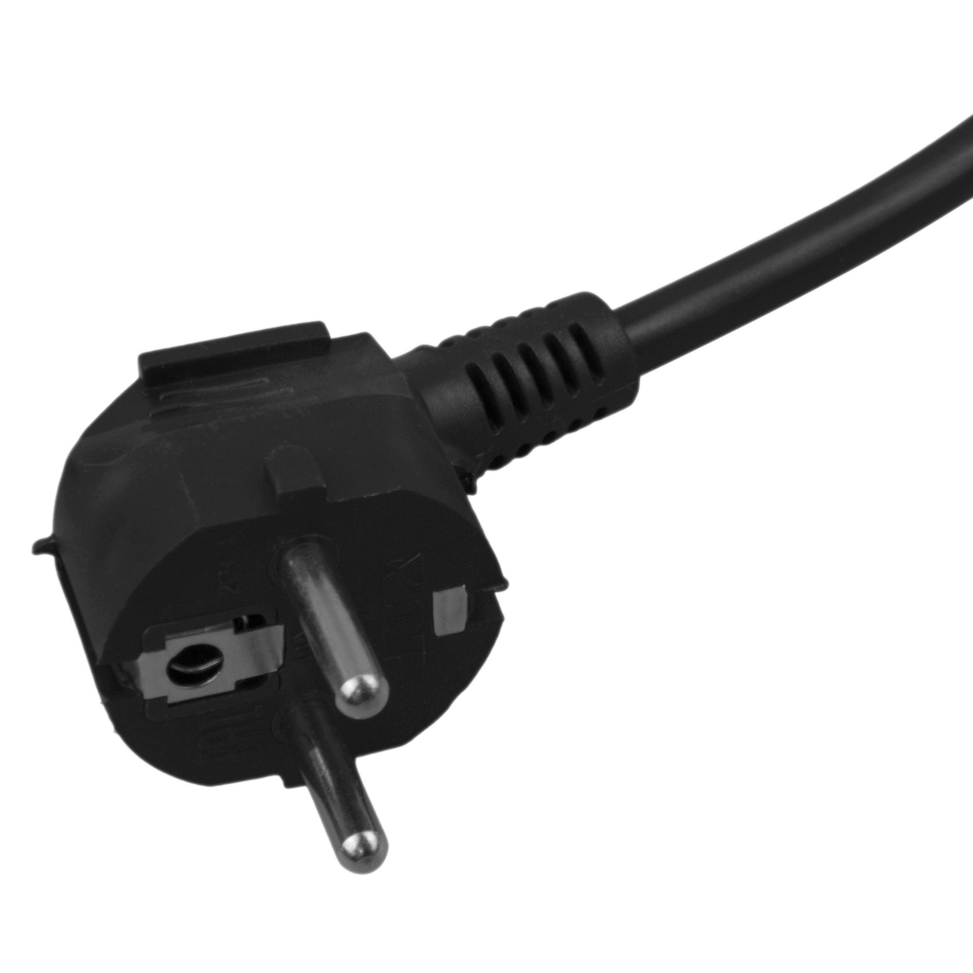 Шнур сетевой черный с вилкой с з/к  LUX V3 ПВС 3x0.75 3м