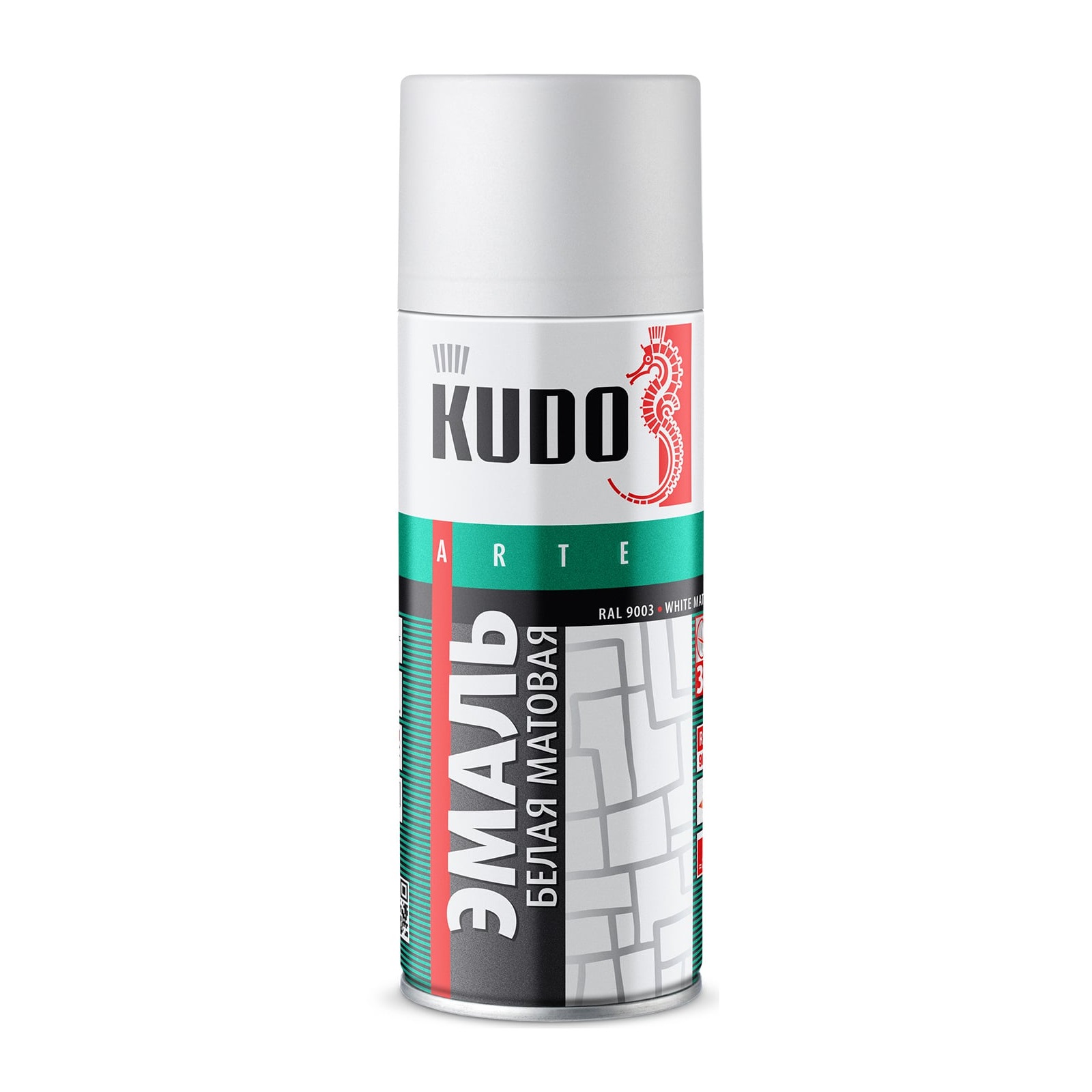 АЭРОЗОЛЬ KUDO эмаль белая мат. 520мл (12)