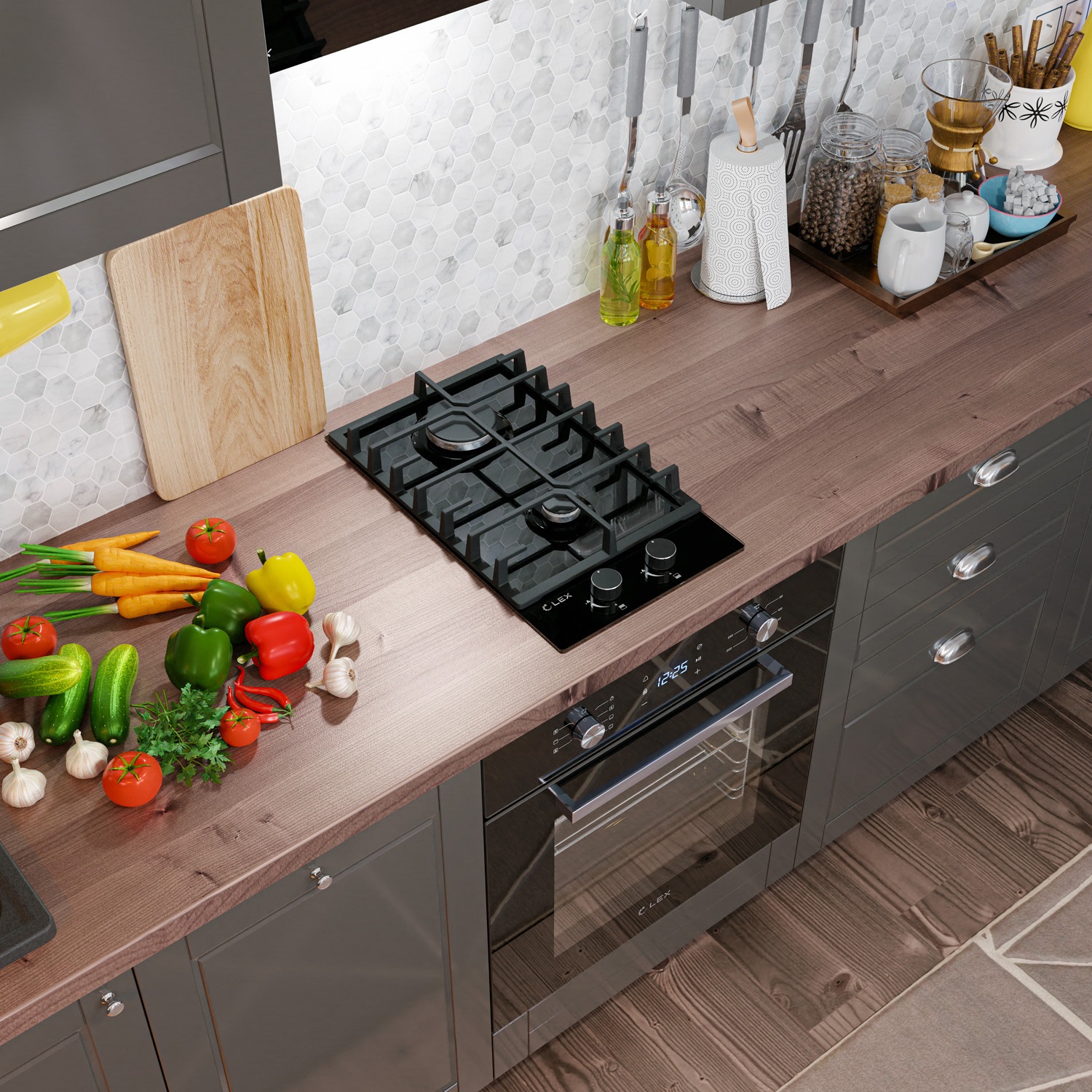 Панель газовая LEX GVG 321 BL 268х490мм
