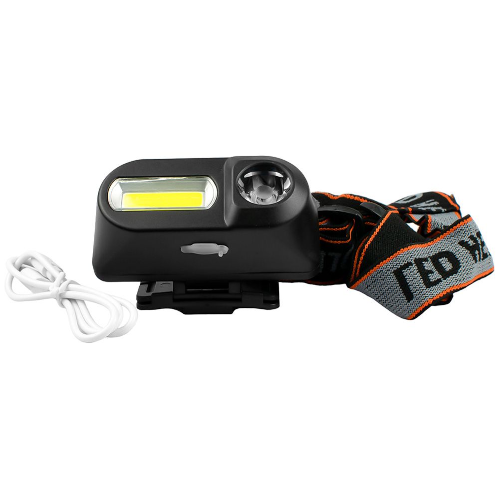 Фонарь налобный LED53763 аккум 3.7В XPE + COB LED 3+3Вт 1 реж. крепл. бокс черн. Ultraflash 14504