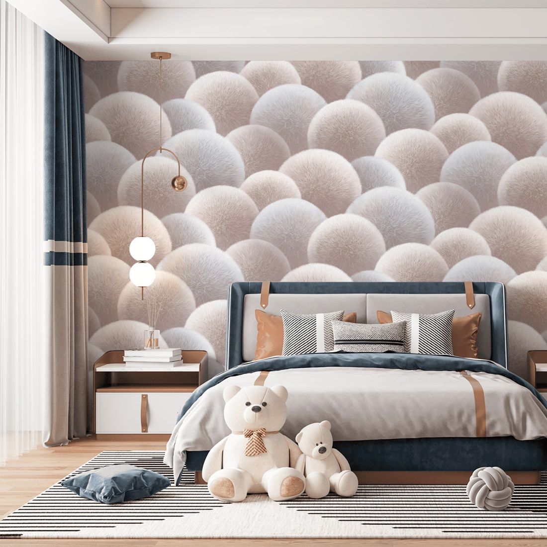 Обои WallSecret Puff 8889-13 бежевые абстракция 1,06х10 м