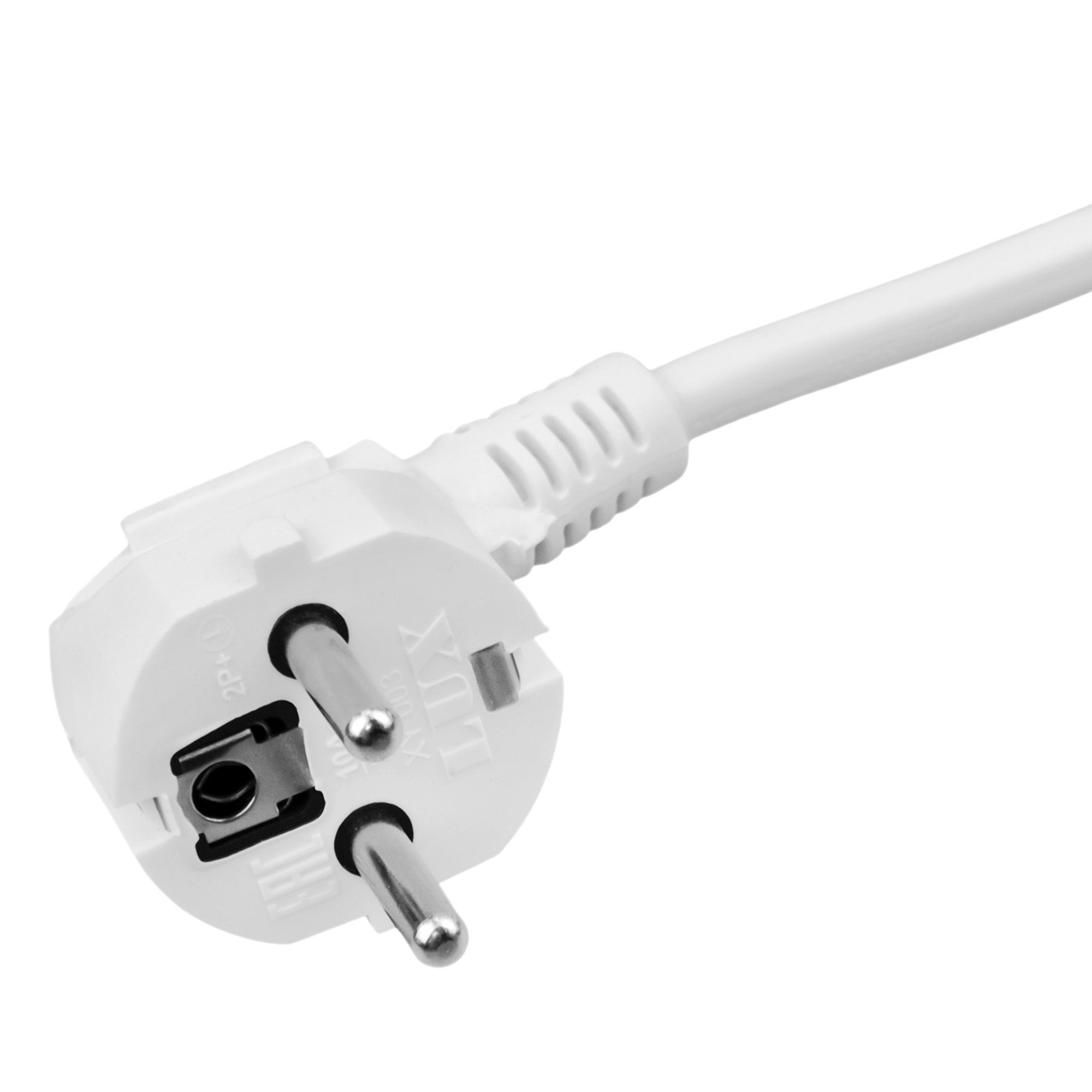 Шнур сетевой с вилкой с/з 5м белый LUX V3 ПВС 3x0.75