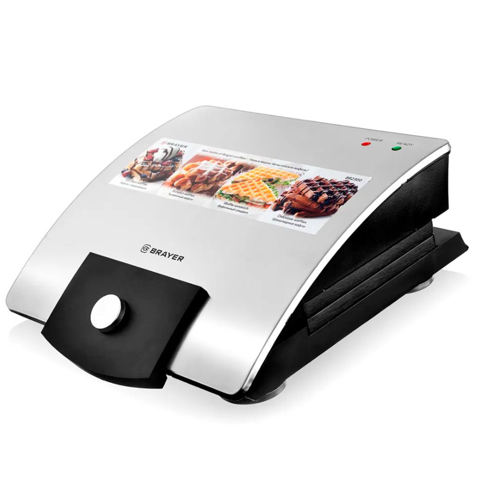 Вафельница BRAYER 750Вт белг вафли панель 11x13см защита от перегр индик готовности 2300BR