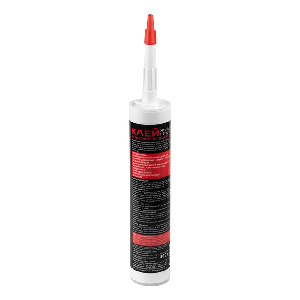 Клей жидкие гвозди акриловый экстрасильный 110кг/м2 белый MasterTeks PM 469 г