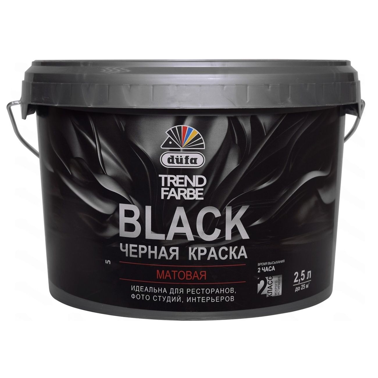 Краска водоэмульсионная TREND FARBE BLACK Dufa 2.5л черная RAL 9005