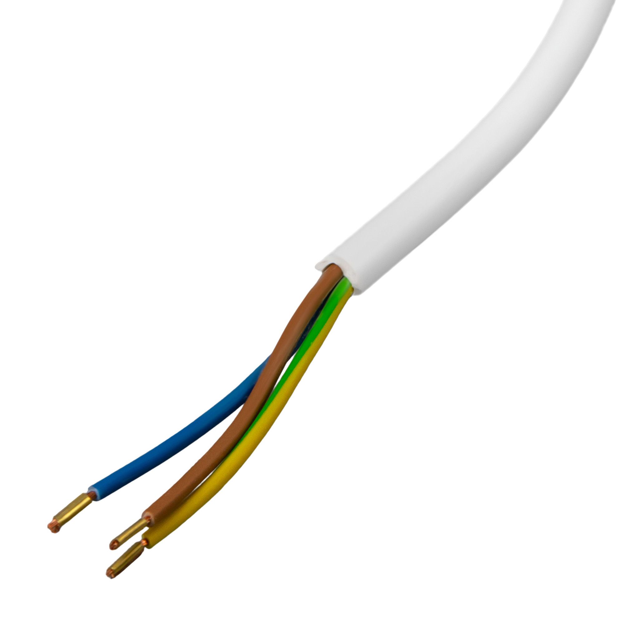 Шнур сетевой с вилкой с/з 5м белый LUX V3 ПВС 3x0.75