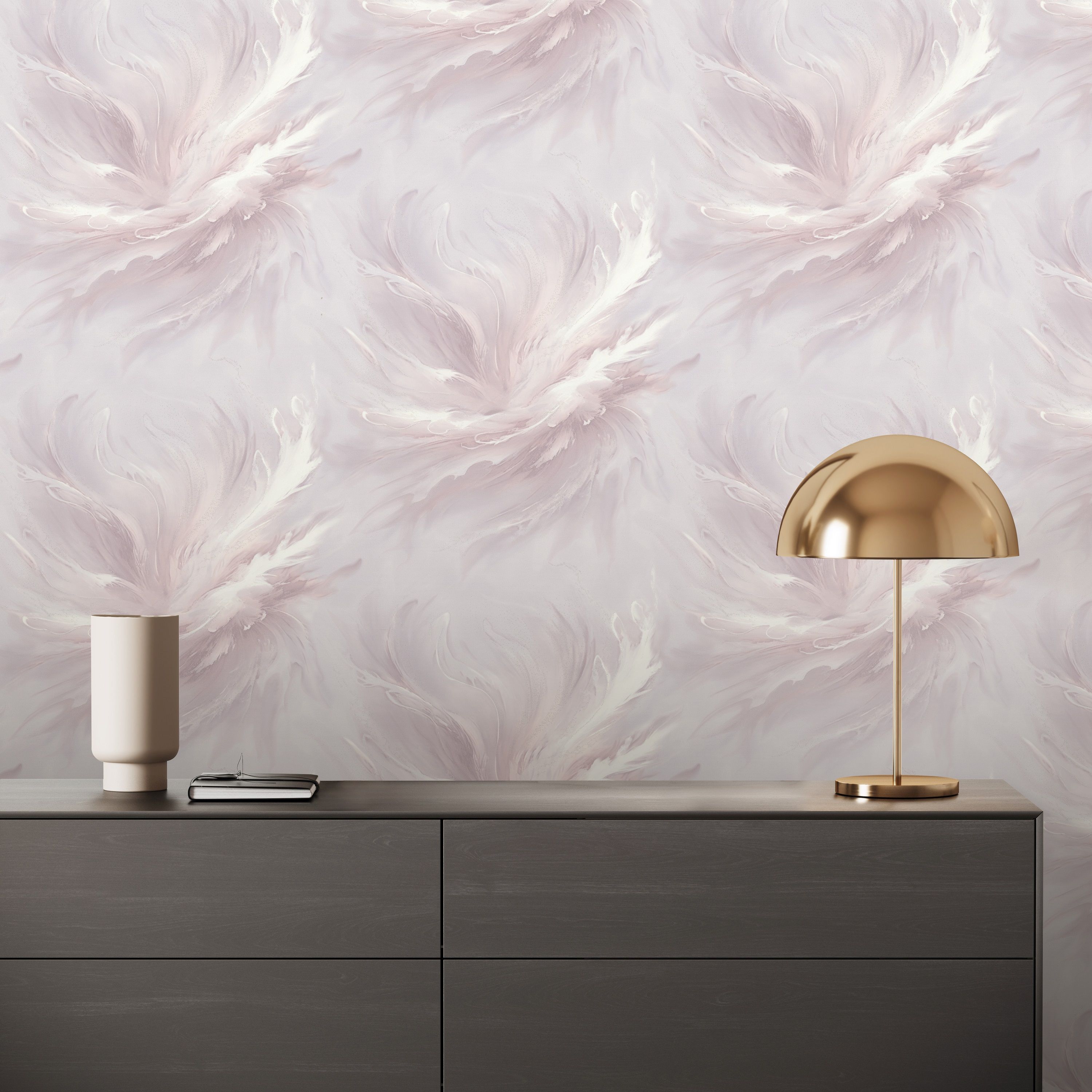Обои Euro Decor Floravento 7324-12 пудровые абстракция 1,06х10,05 м