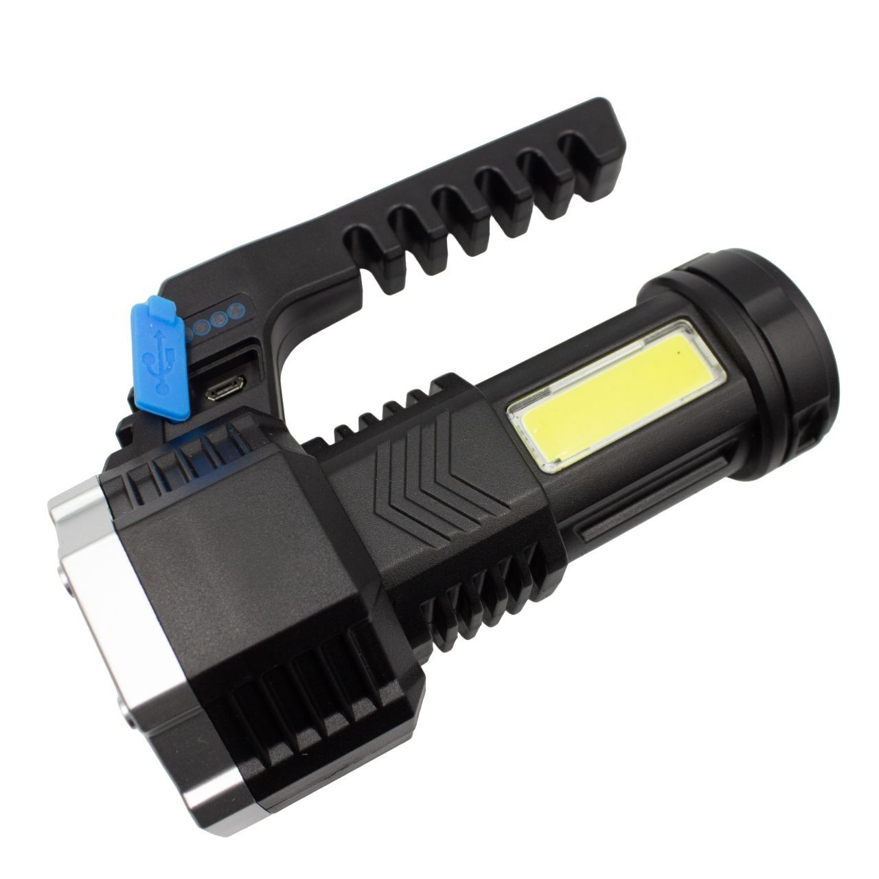 Фонарь ручной Ultraflash LED53404 3W черный (аккум 4V 0,7Ah, 7св/д +COB, 4 режима, USB, бокс)