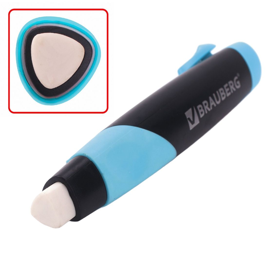 Ластик BRAUBERG Blaster белый выдвижной