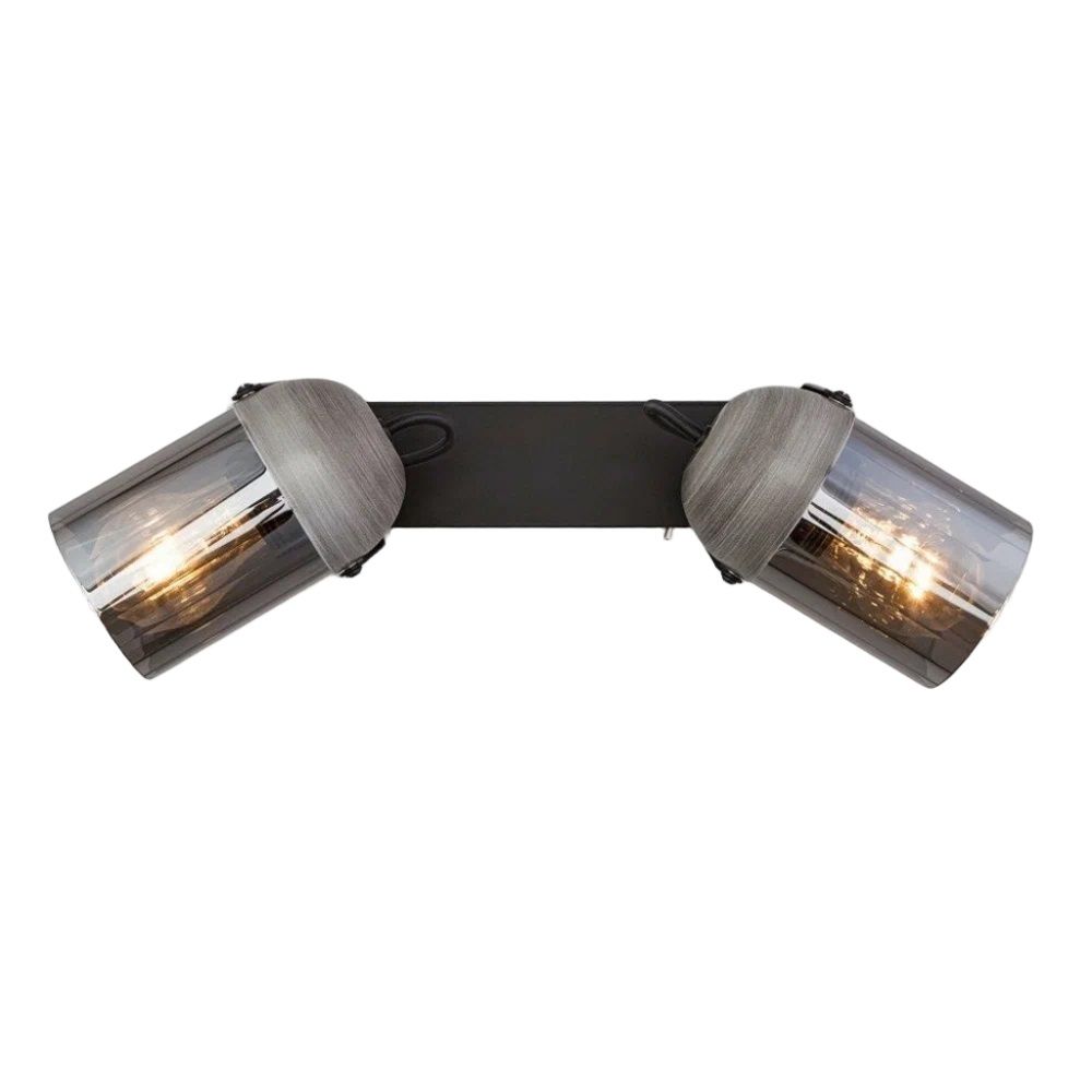 Спот 23090027/2 BK+GR 2x40 Вт E27 h23 см черный/серый
