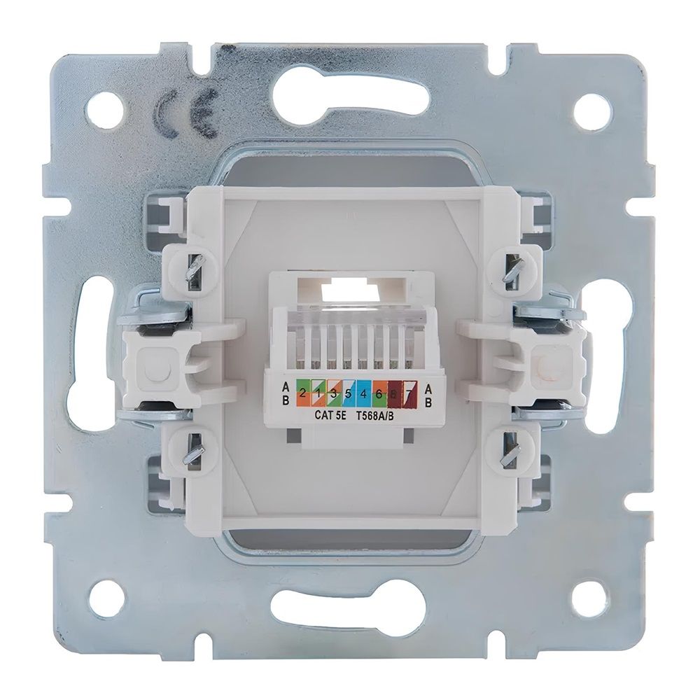 Механизм розетки компьютерн. 1-м СП KARINA RJ45 бел. LEZARD 707-0288-139