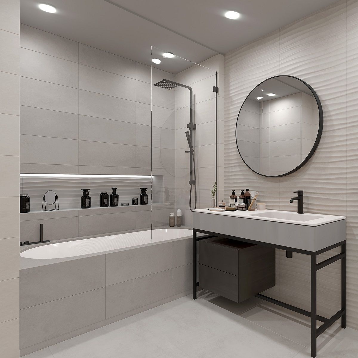 Плитка настенная Global Tile Eco Loft 01 верх 60x25 cм светло-серая 1,2 м2