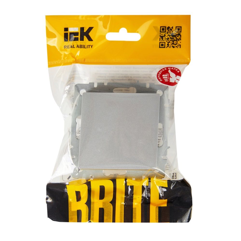 Выключатель проходной 1 клавиша СП Brite ВС10-1-6-БрА 10А алюм IEK BR-V12-0-10-K47