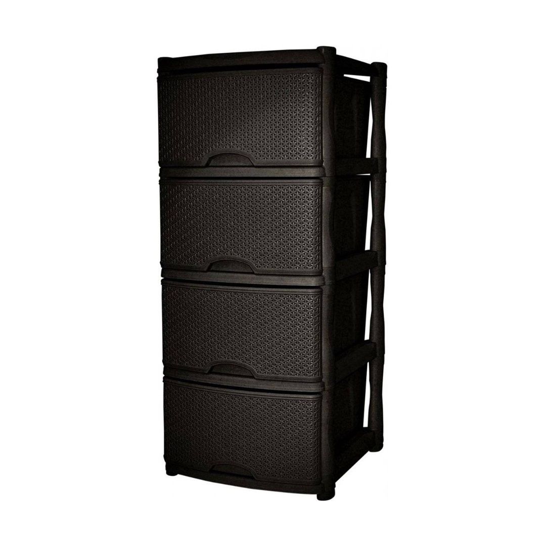 Комод Keeplex Rattan 480х945х410 мм 4 ящика темный каштан пластик