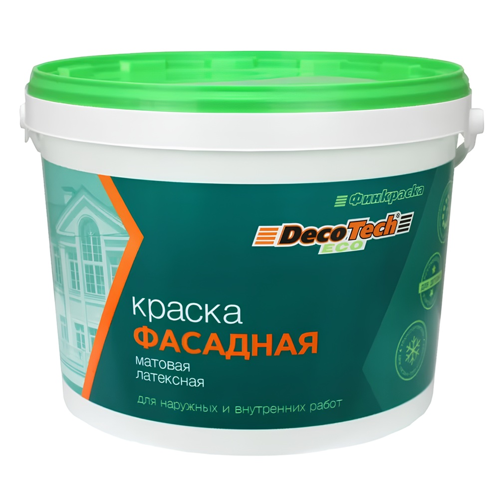 Краска фасадная в/э DecoTech Eco белая 3 кг