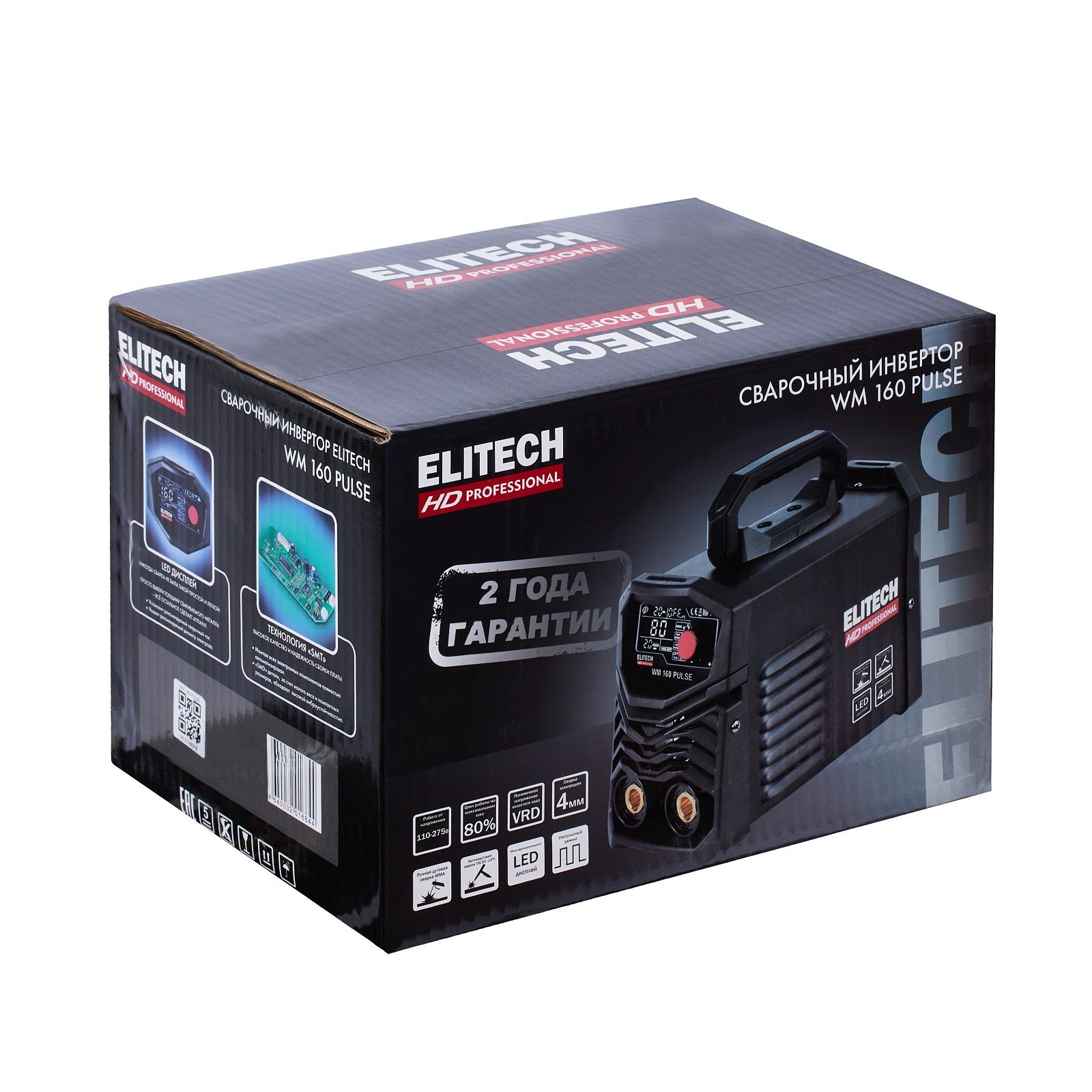 Сварочный аппарат инверторный Elitech HD WM 160 Pulse 5кВт