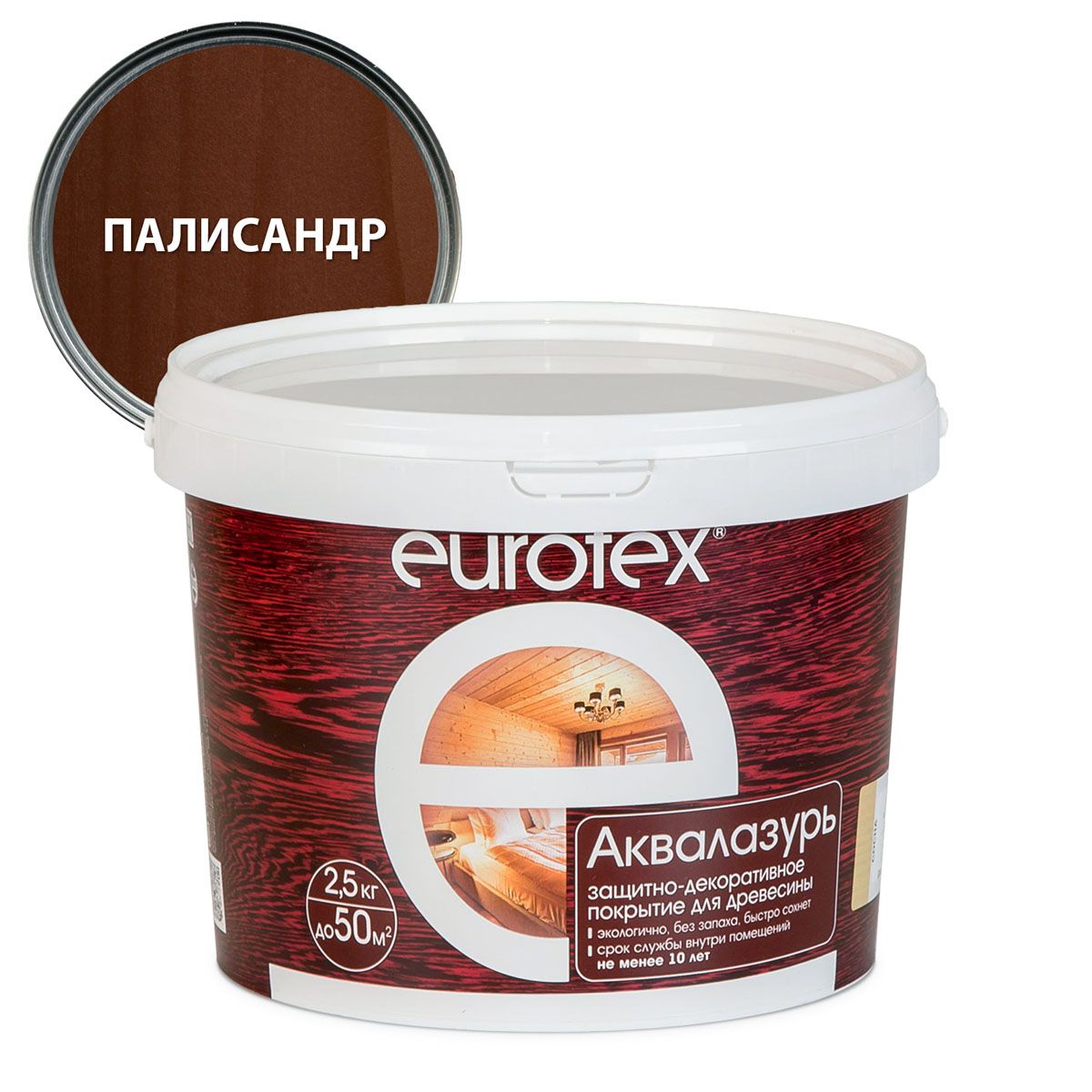 Лак акриловый Eurotex Аквалазурь палисандр 2,5 кг